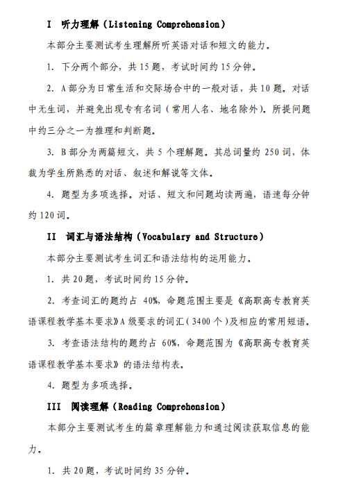 2023年四川省绵阳师范学院统招专升本《大学英语》考试大纲(图2)